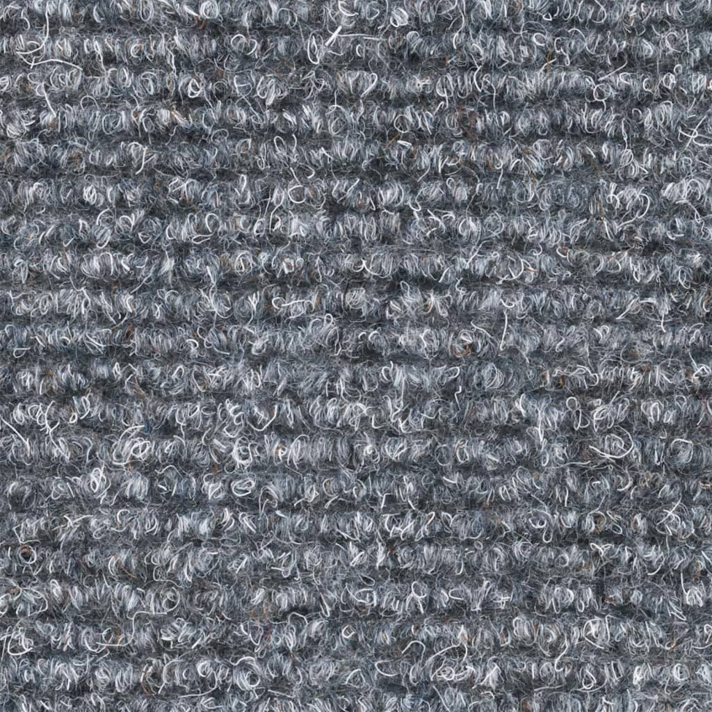 15 Self-adhesive Stair Mats Needle Punch 65x21x4 cm Light Grey