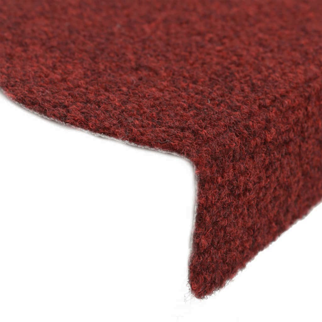 15 pcs Self-adhesive Stair Mats Needle Punch 65x21x4 cm Red