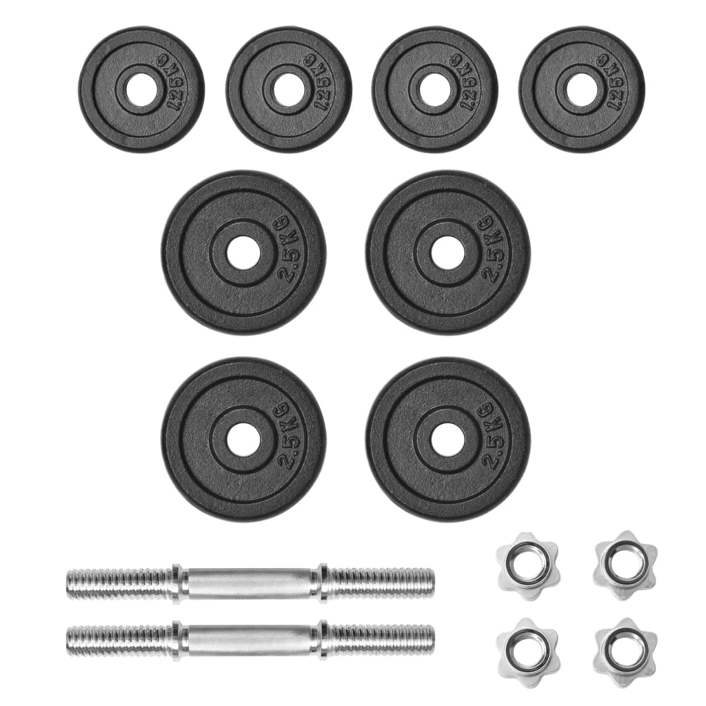 14 Piece Dumbbell Set 20 kg Cast Iron