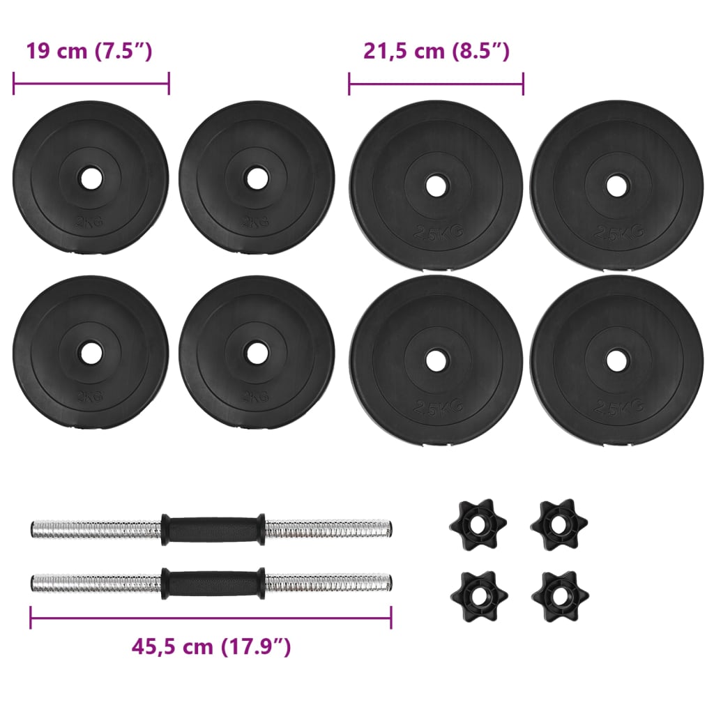 14 Piece Dumbbell Set 20 kg