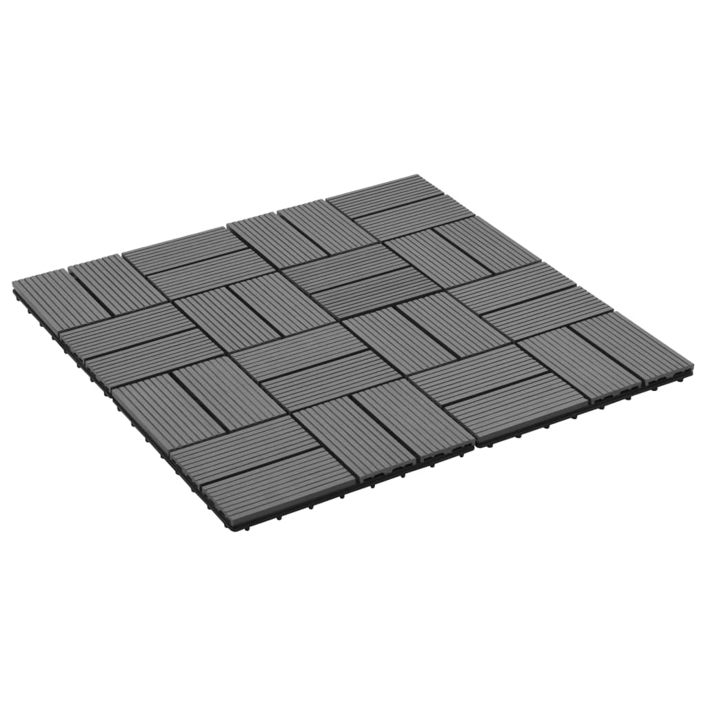 11 pcs Decking Tiles WPC 30x30 cm 1 sqm Grey