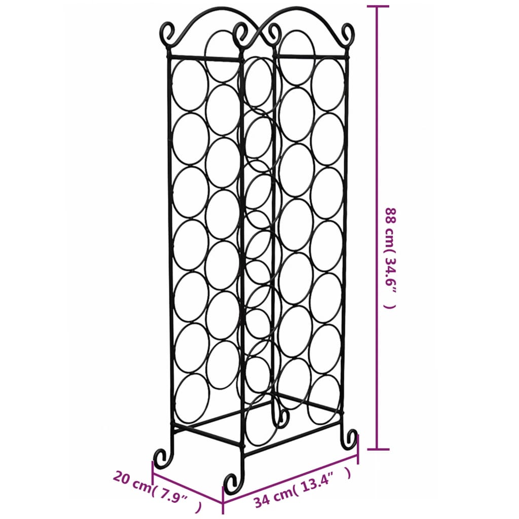 Wine Rack for 21 Bottles Metal