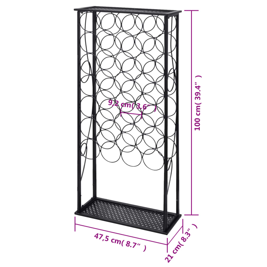 Wine Rack for 28 Bottles Metal