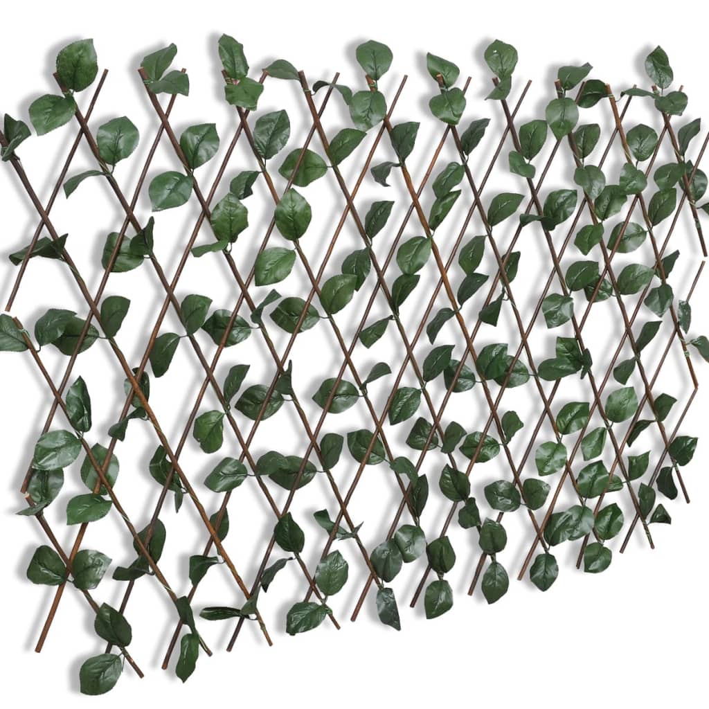 Willow Trellis Fence 5 pcs with Artificial Leaves 180x90 cm