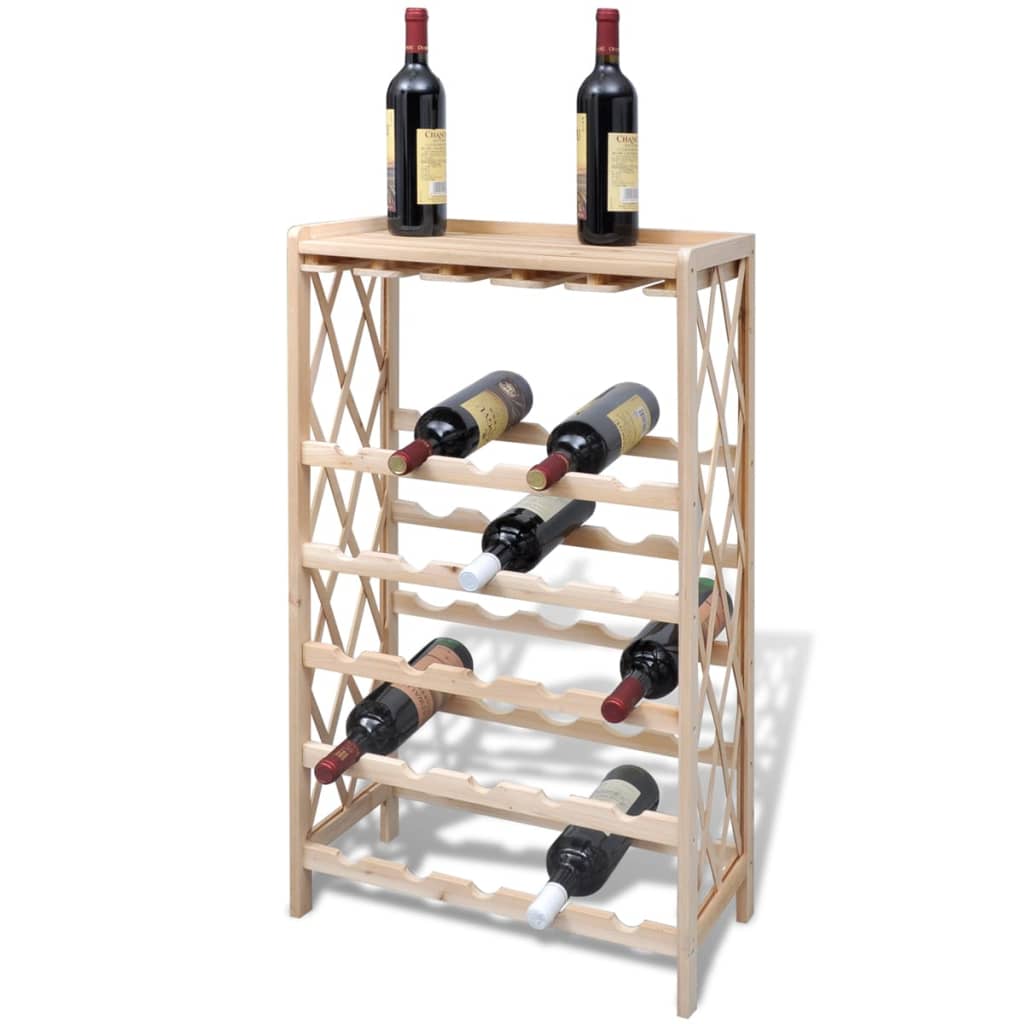 Wine Rack for 25 Bottles Solid Fir Wood