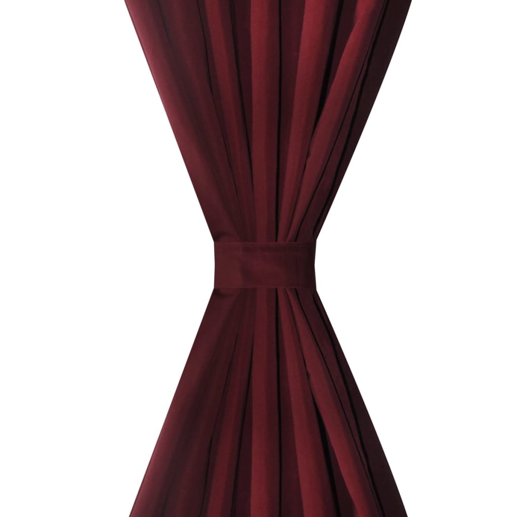 2 pcs Bordeaux Micro-Satin Curtains with Loops 140 x 245 cm