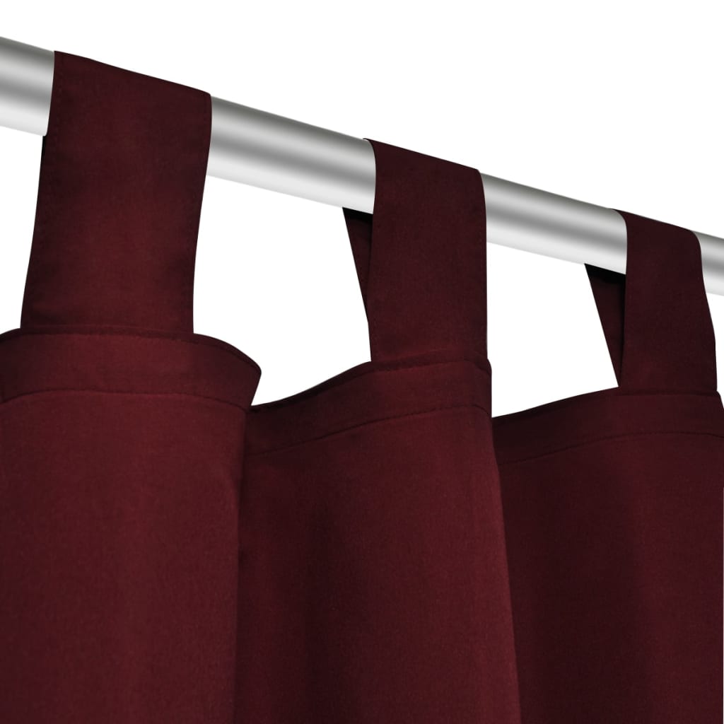 2 pcs Bordeaux Micro-Satin Curtains with Loops 140 x 245 cm