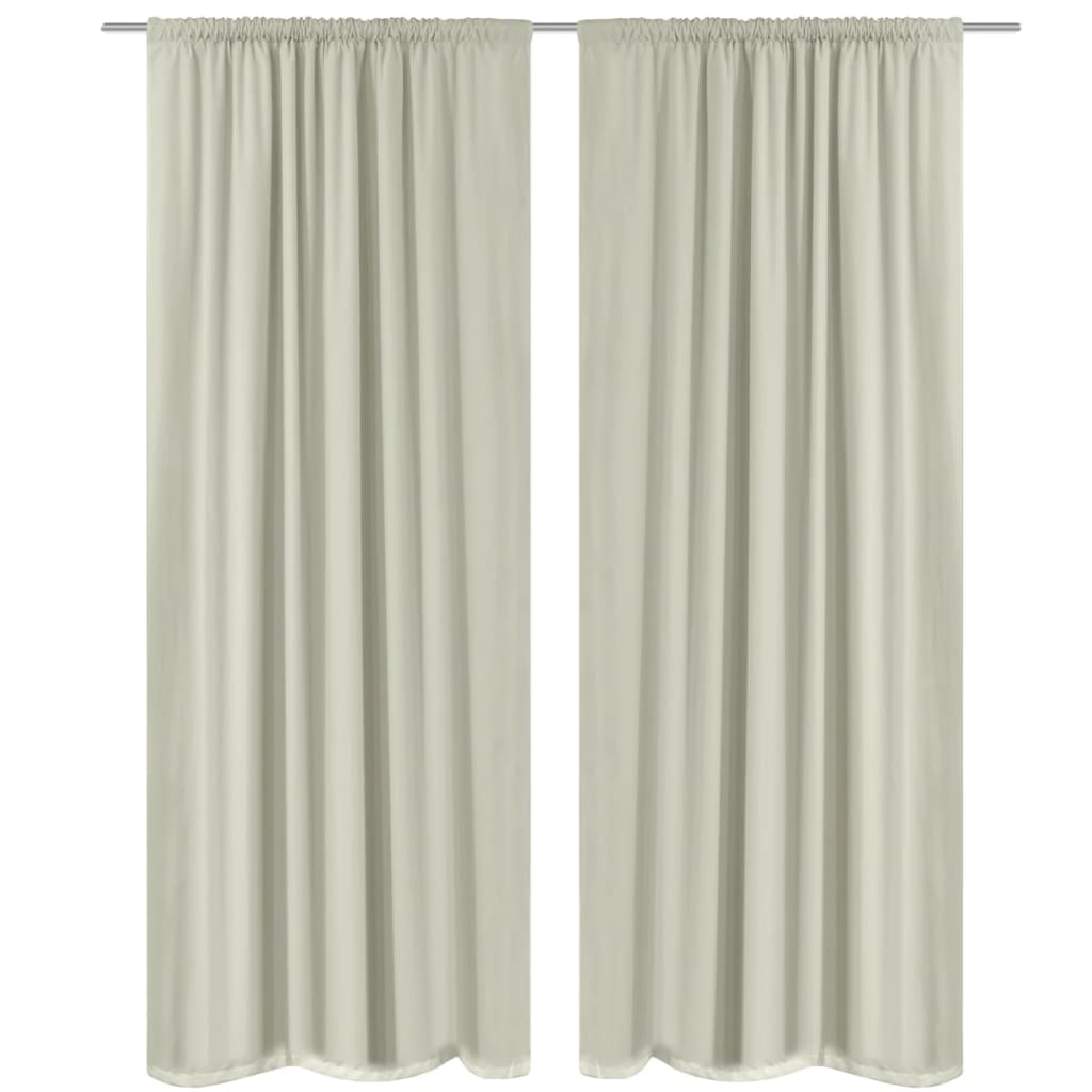 2 pcs Cream Energy-saving Blackout Curtains Double Layer 140 x 245 cm