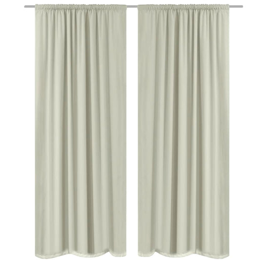 2 pcs Cream Energy-saving Blackout Curtains Double Layer 140 x 245 cm