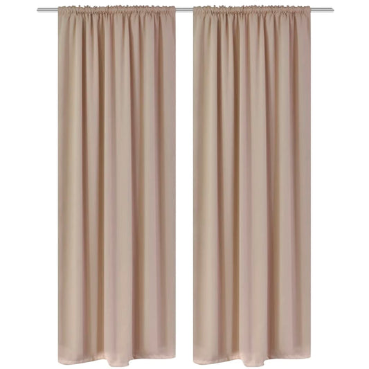 2 pcs Cream Slot-Headed Blackout Curtains 135 x 245 cm