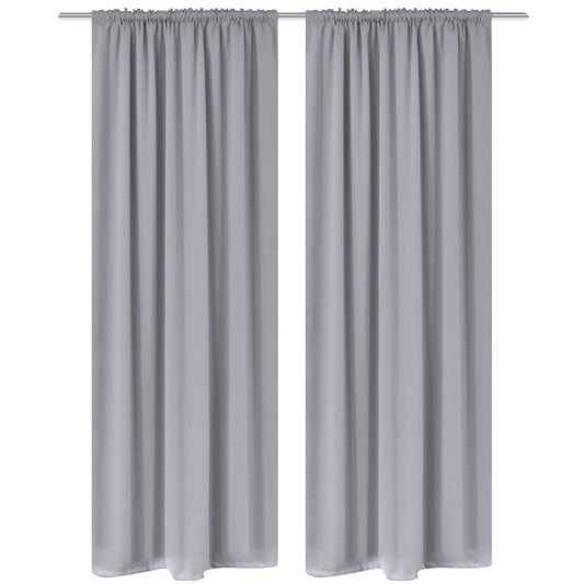 2 pcs Grey Slot-Headed Blackout Curtains 135 x 245 cm