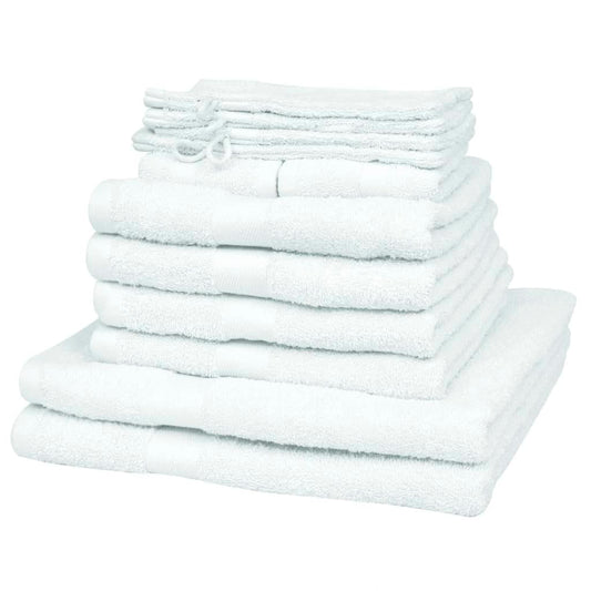 12 Piece Home Towel Set Cotton 500 gsm White