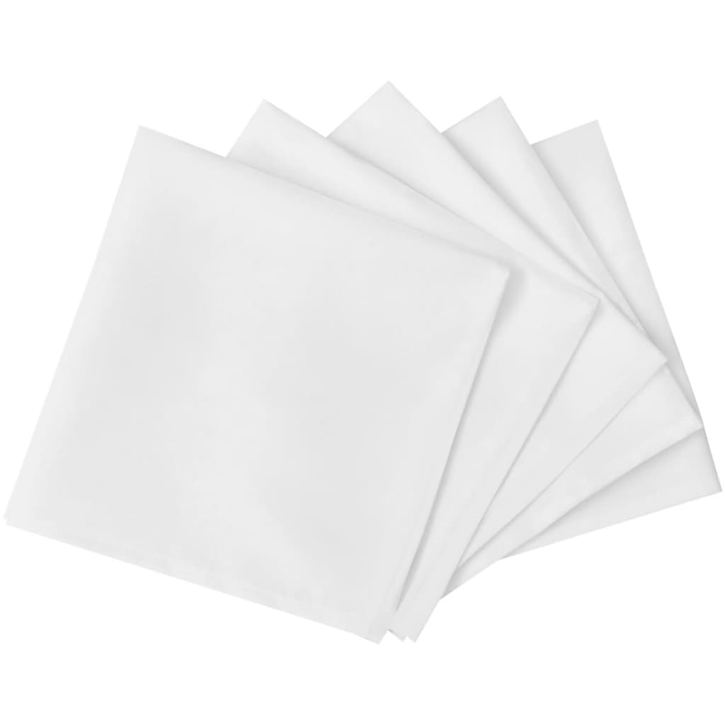 10 Dinner Napkins White 50 x 50 cm