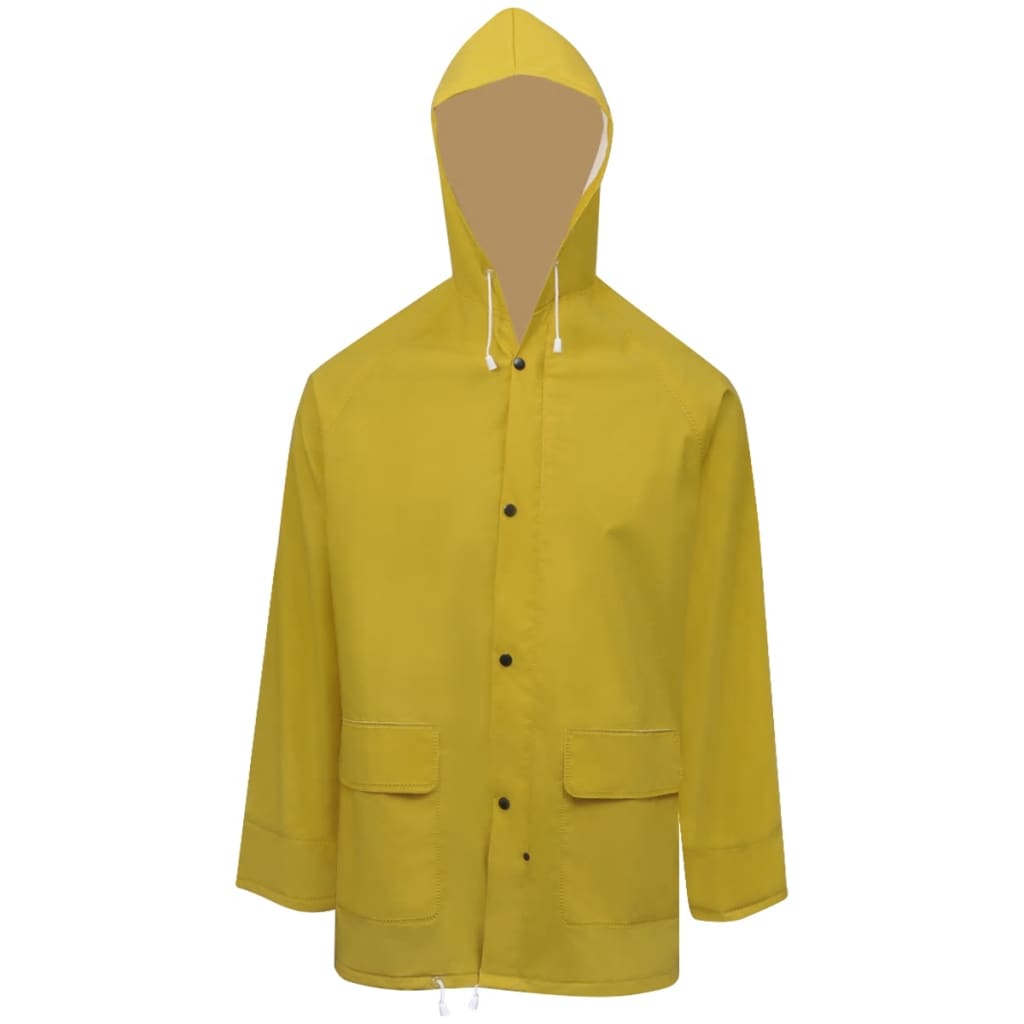 Waterproof Heavy-duty 2-piece Rain Suit with Hood Yellow M