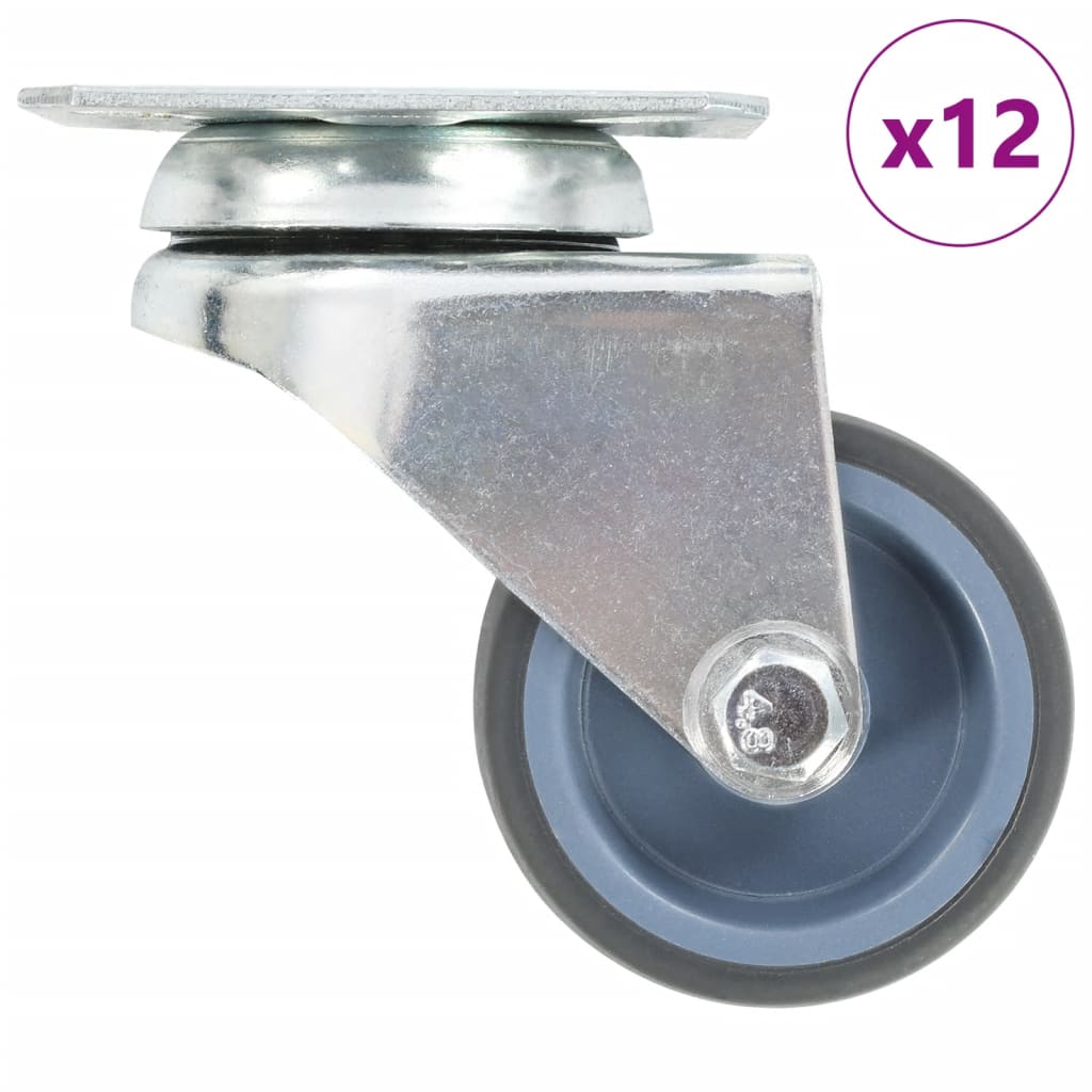 12 pcs Twin-wheel Swivel Casters 50 mm