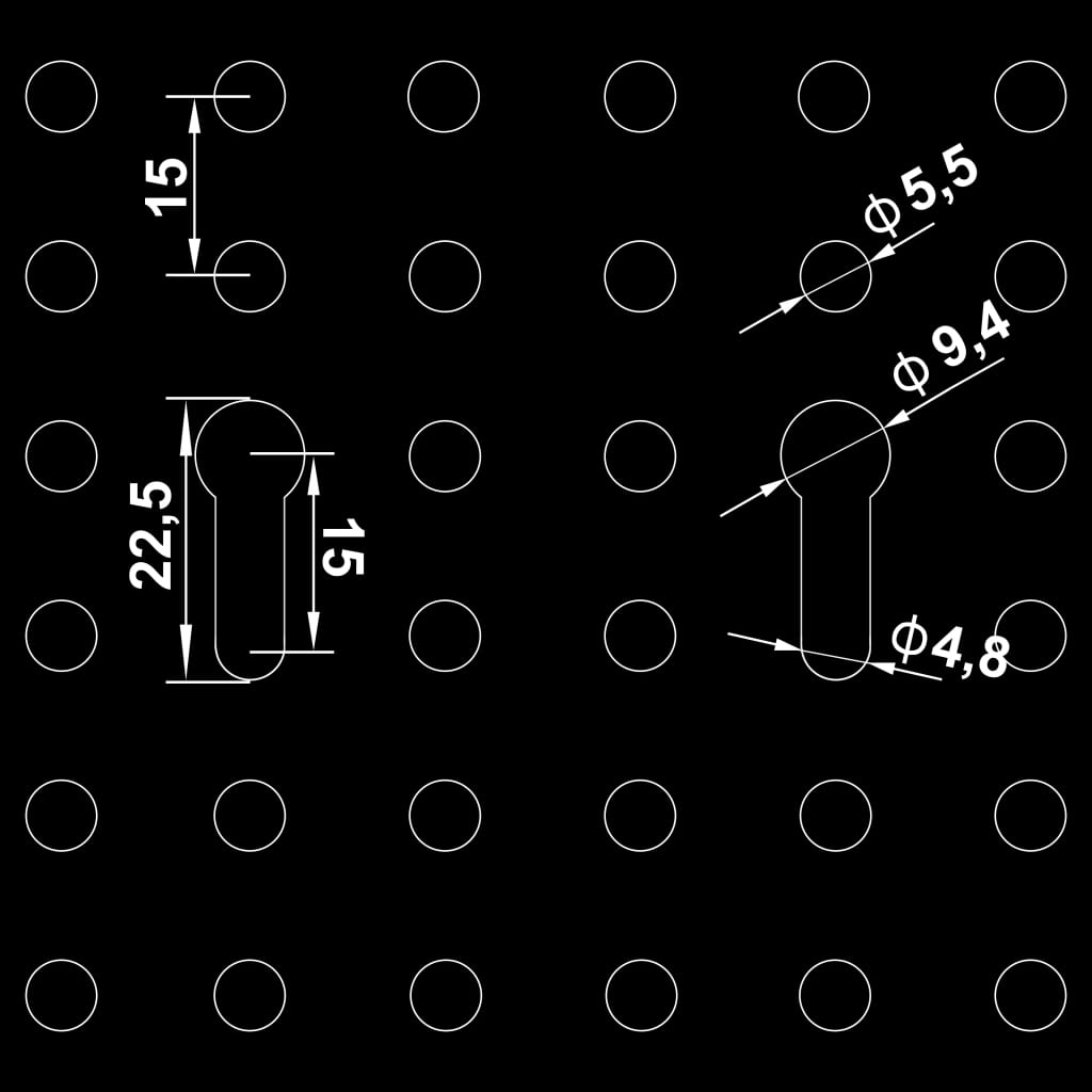 Wall-mounted Peg Boards 3 pcs 40x58 cm Steel