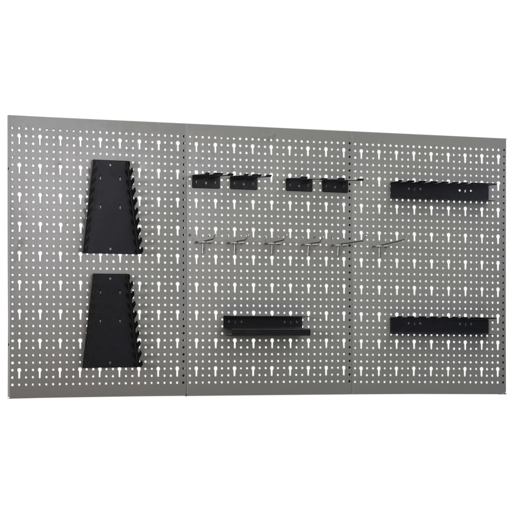 Wall-mounted Peg Boards 3 pcs 40x58 cm Steel