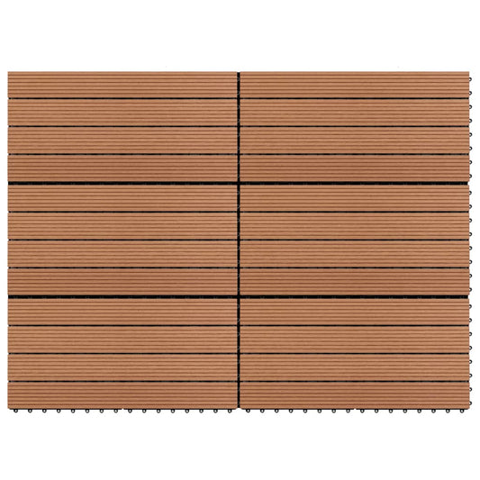 WPC Tiles 60x30 cm 6 pcs 1m² Brown