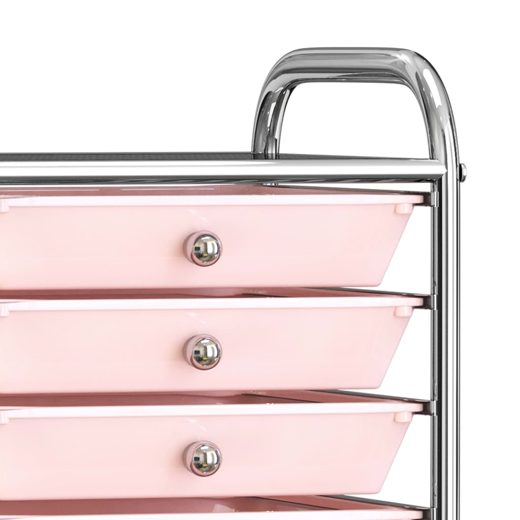 10-Drawer Mobile Storage Trolley Ombre Pink Plastic