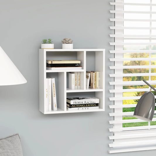 Wall Shelf High Gloss White 45.1x16x45.1 cm Engineered Wood