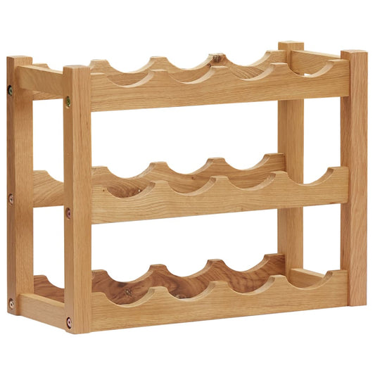 Wine Rack for 12 Bottles 47x21x36 cm Solid Oak Wood