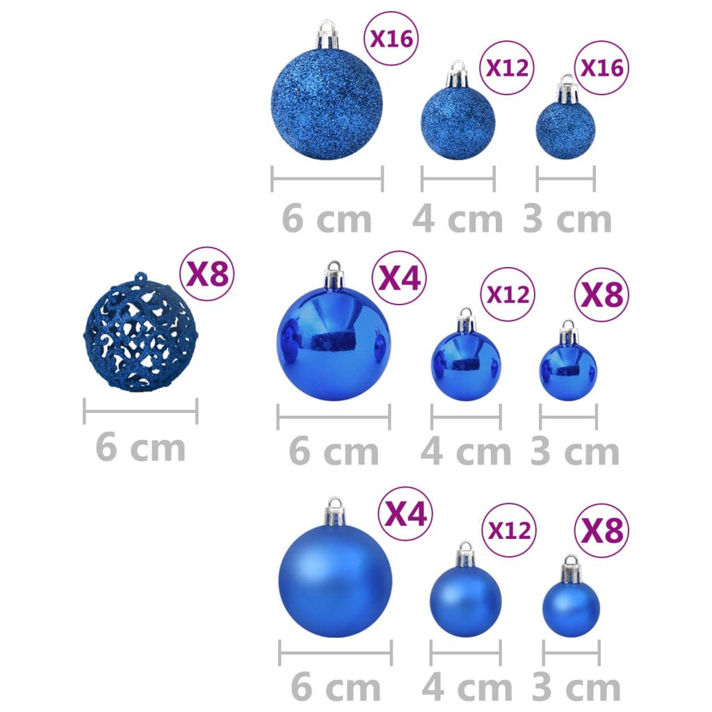 100 Piece Christmas Ball Set Blue