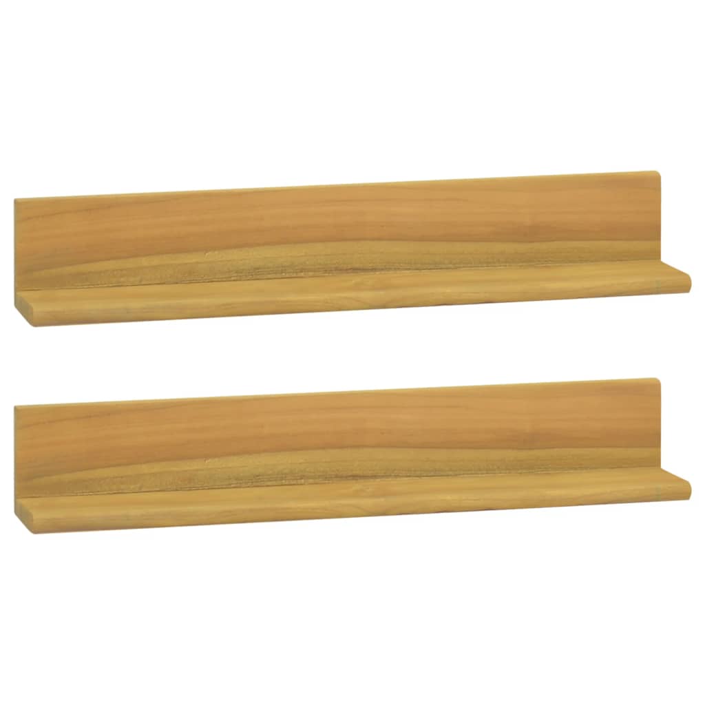 Wall Shelves 2 pcs 60x10x10 cm Solid Wood Teak