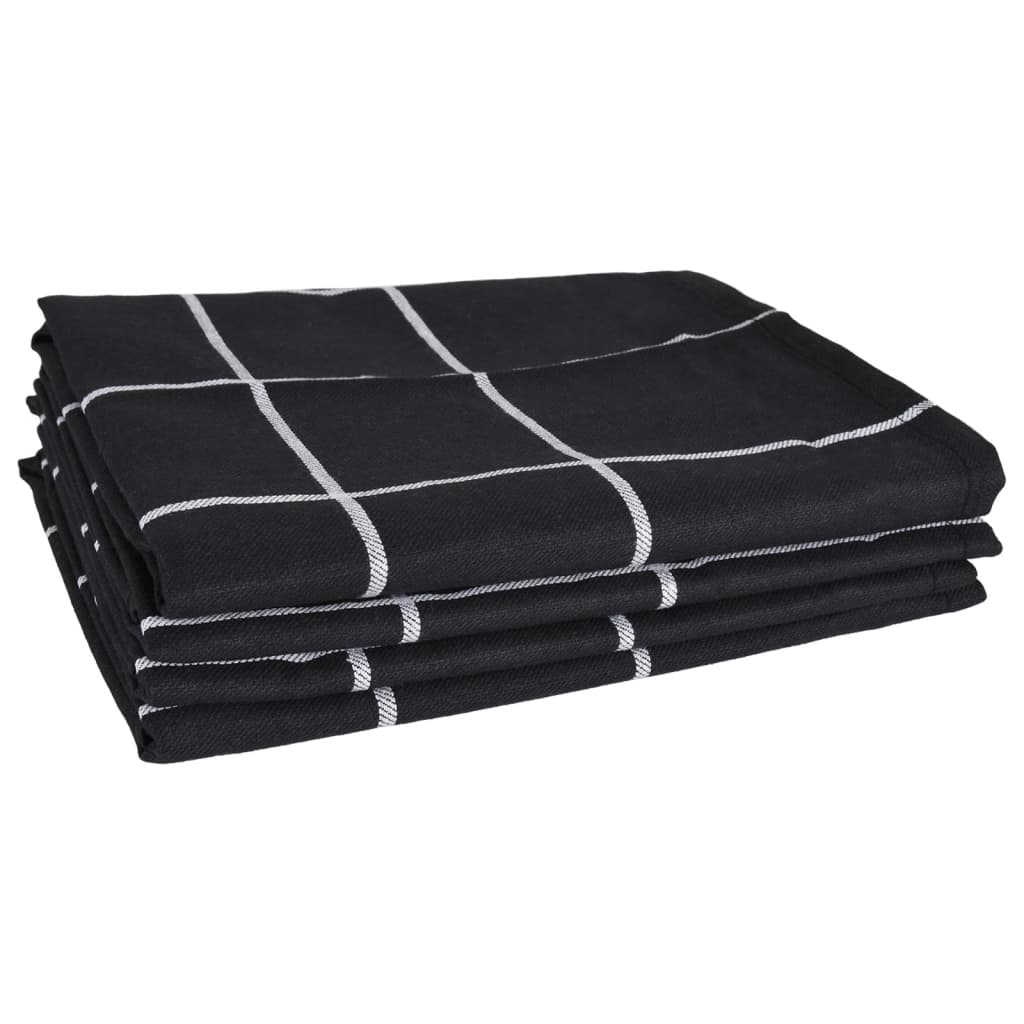 12 Piece Towel Set Black Cotton