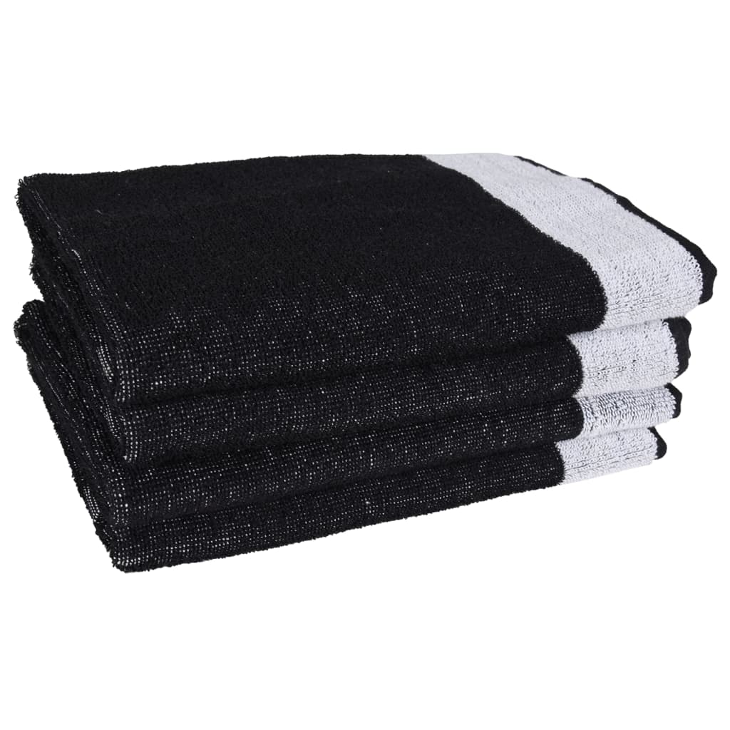 12 Piece Towel Set Black Cotton