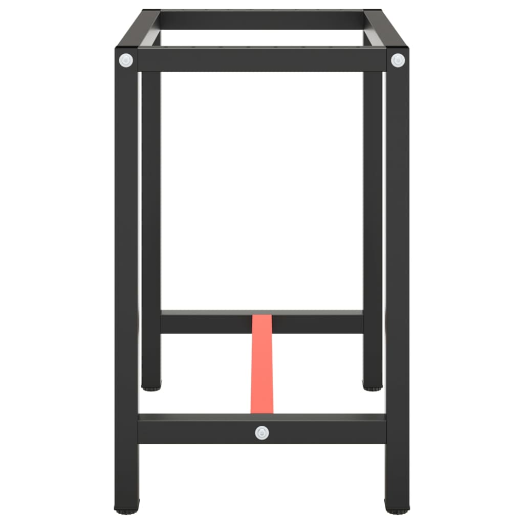 Work Bench Frame Matte Black and Matte Red 70x50x79 cm Metal