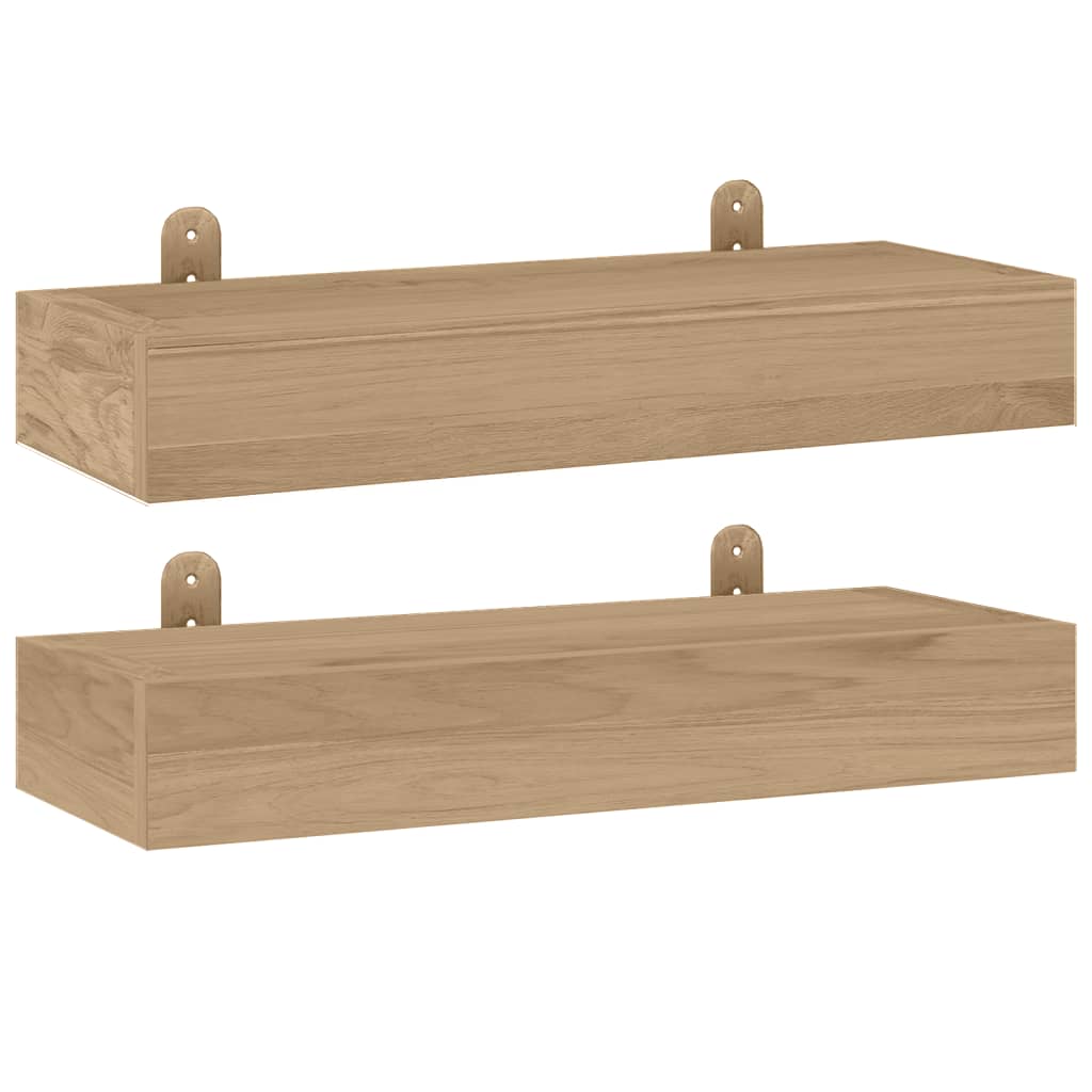 Wall Shelves 2 pcs 40x15x4 cm Solid Wood Teak