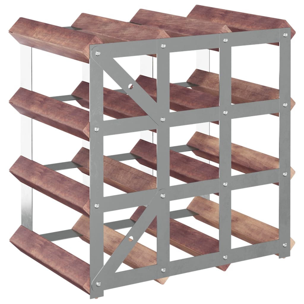 Wine Rack for 12 Bottles Brown Solid Wood Pine