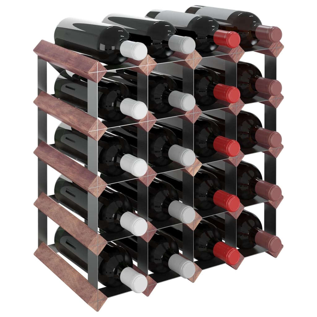 Wine Rack for 20 Bottles Brown Solid Wood Pine