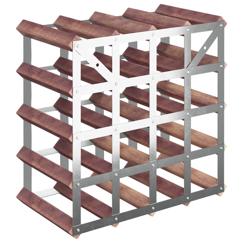 Wine Rack for 20 Bottles Brown Solid Wood Pine