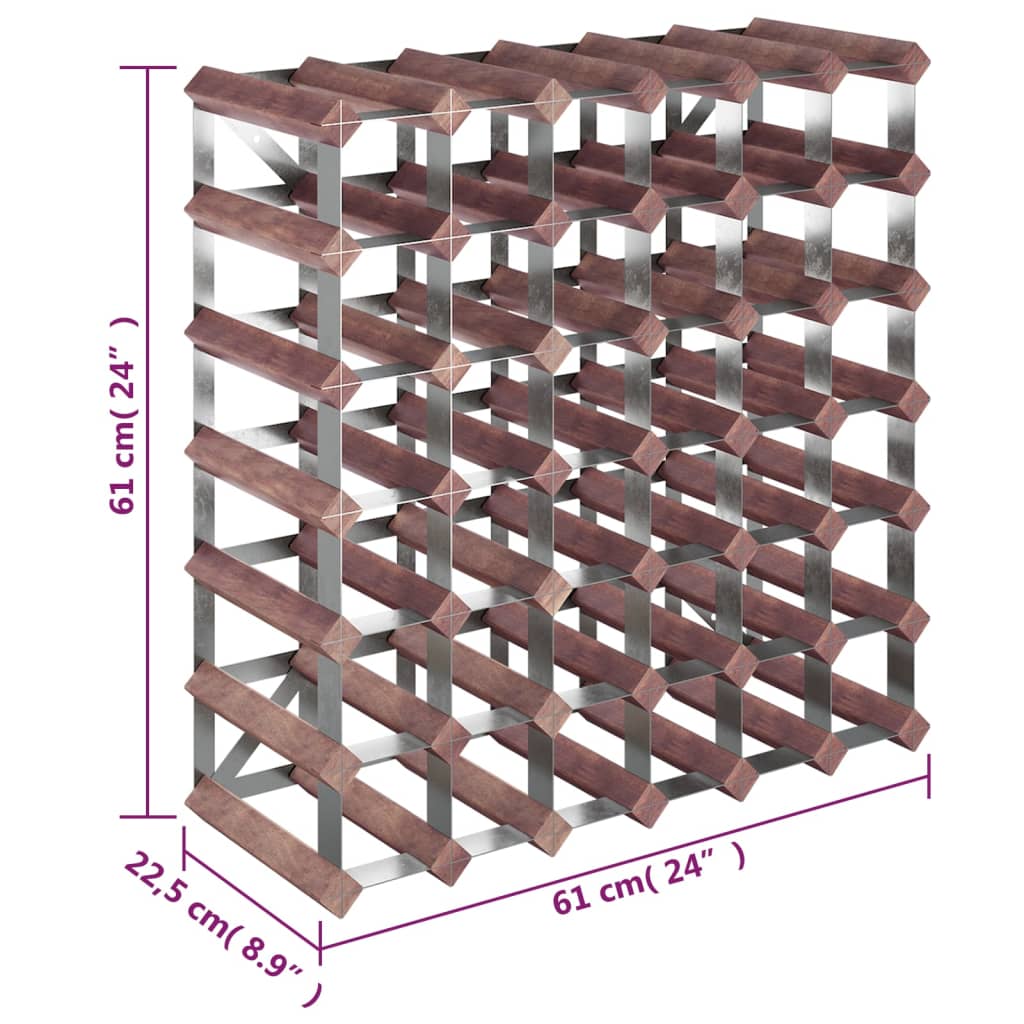 Wine Rack for 42 Bottles Brown Solid Wood Pine