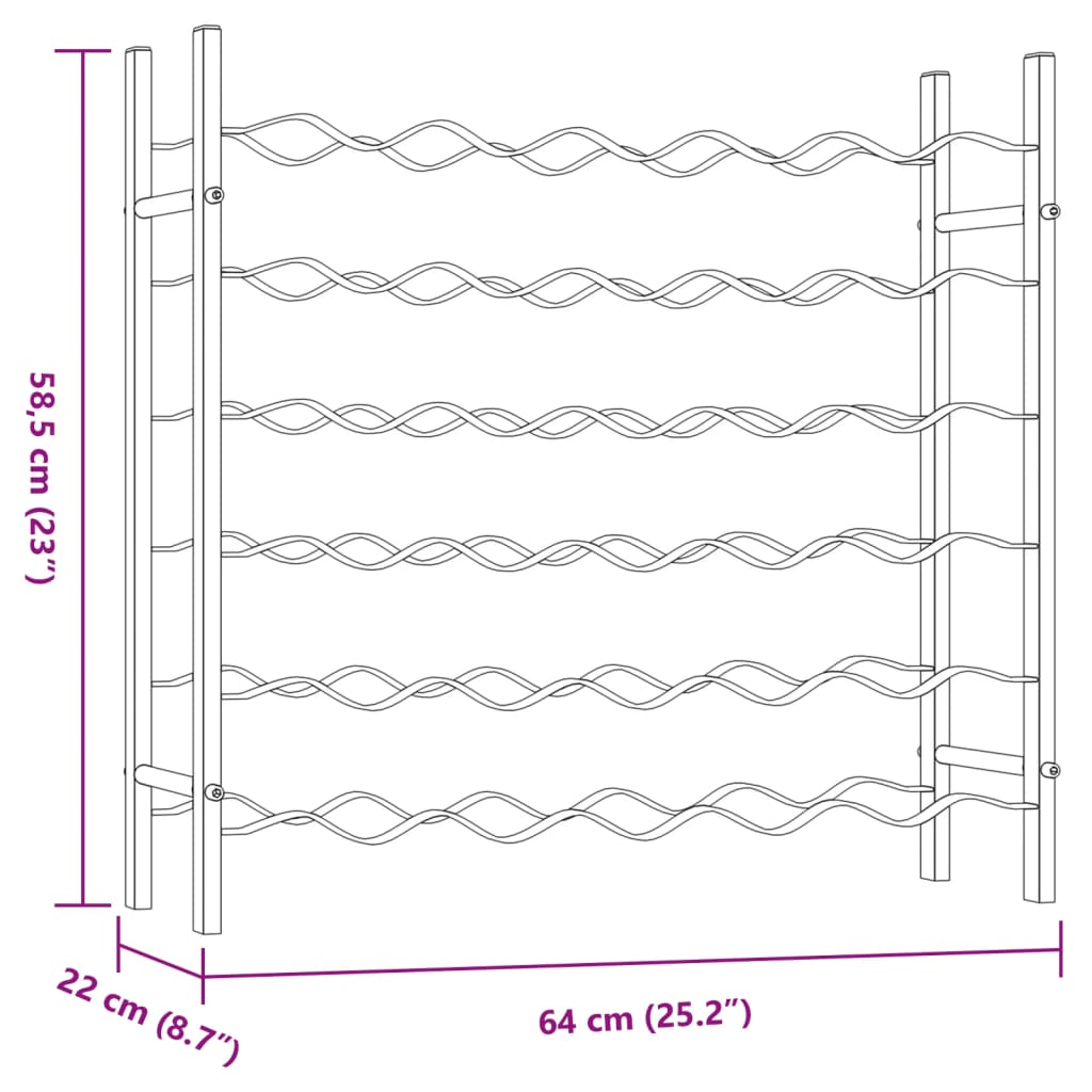 Wine Rack for 36 Bottles White Metal