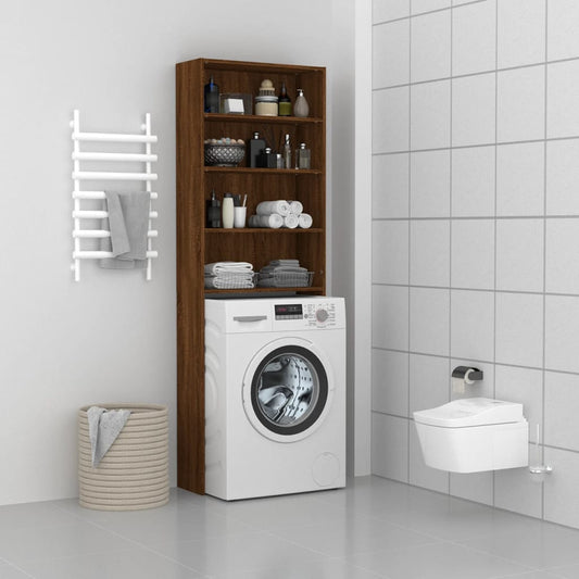 Washing Machine Cabinet Brown Oak 64x24x190 cm