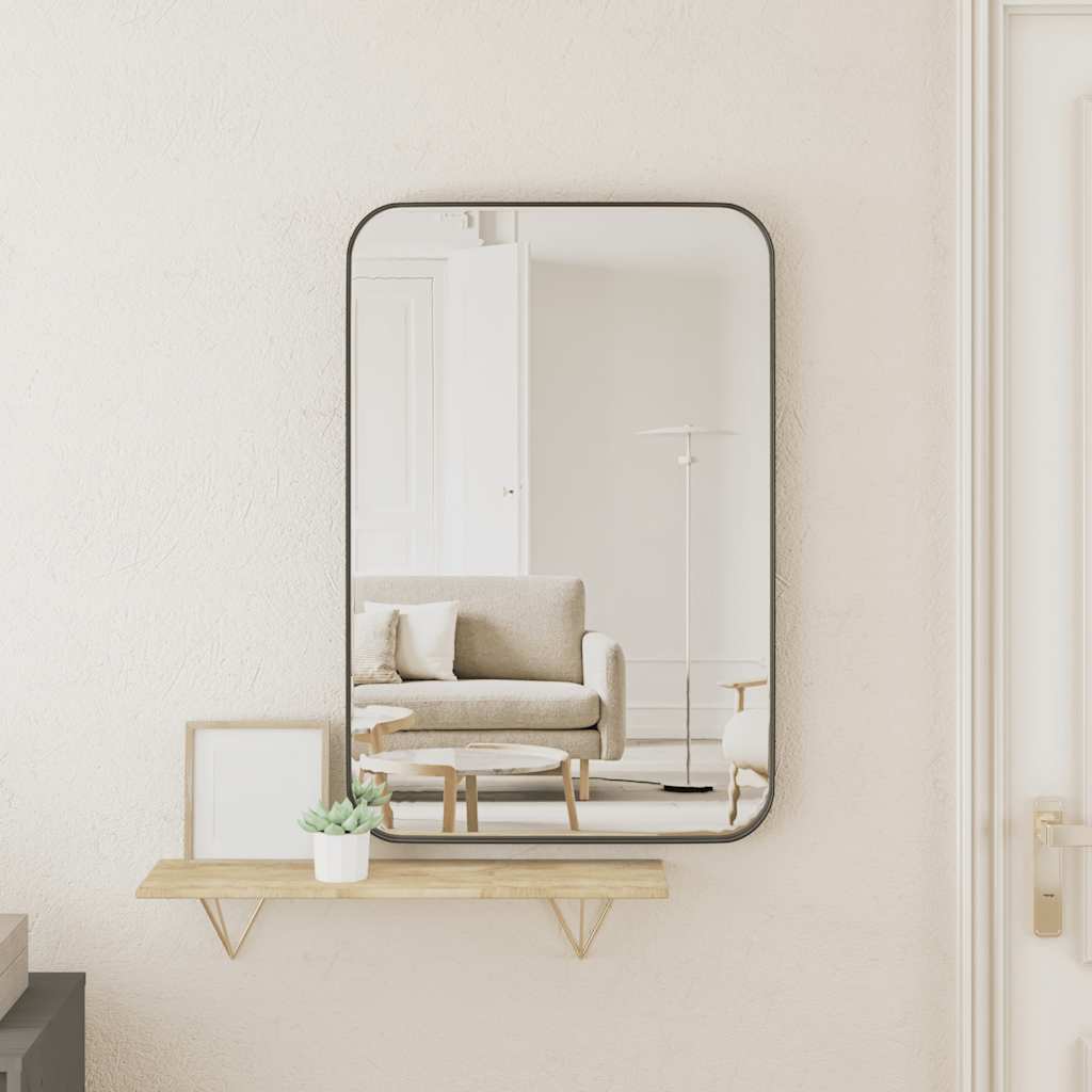 Wall-mounted Mirror Black 40x60 cm Rectangle