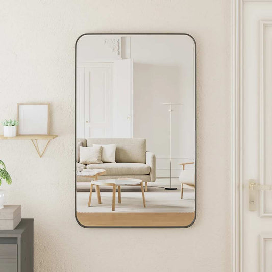 Wall-mounted Mirror Black 50x80 cm Rectangle