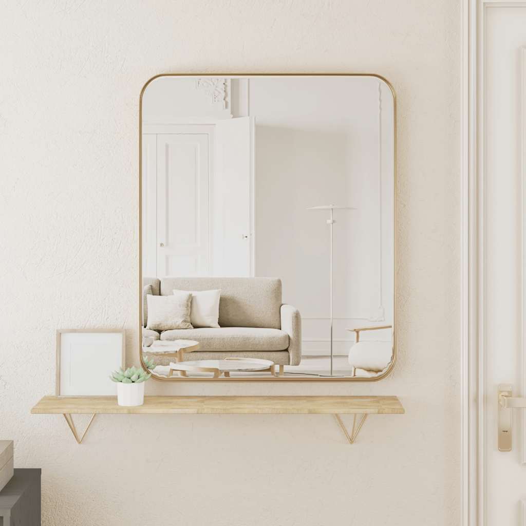 Wall-mounted Mirror Gold 50x60 cm Rectangle