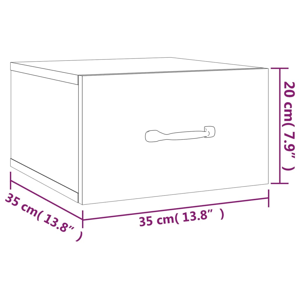 Wall-mounted Bedside Cabinets 2 pcs White 35x35x20 cm