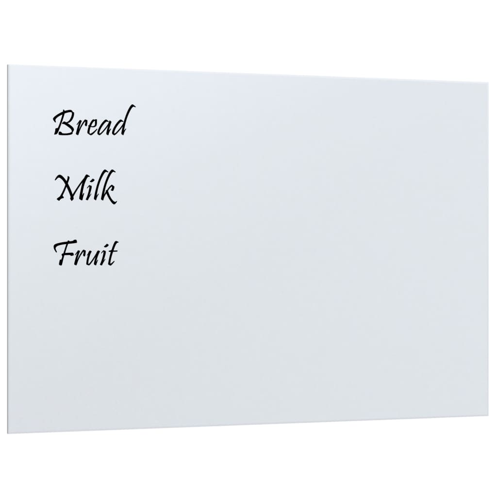 Wall-mounted Magnetic Board White 60x40 cm Tempered Glass