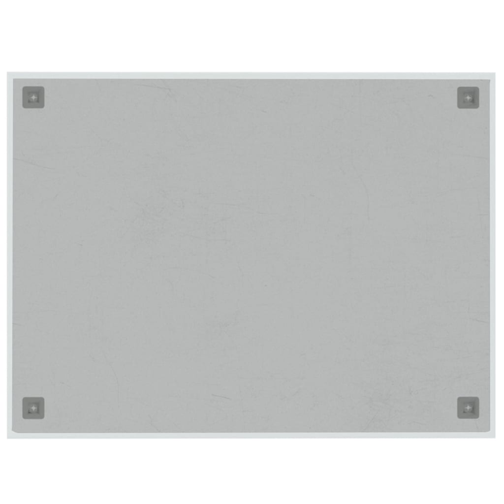 Wall-mounted Magnetic Board White 80x60 cm Tempered Glass