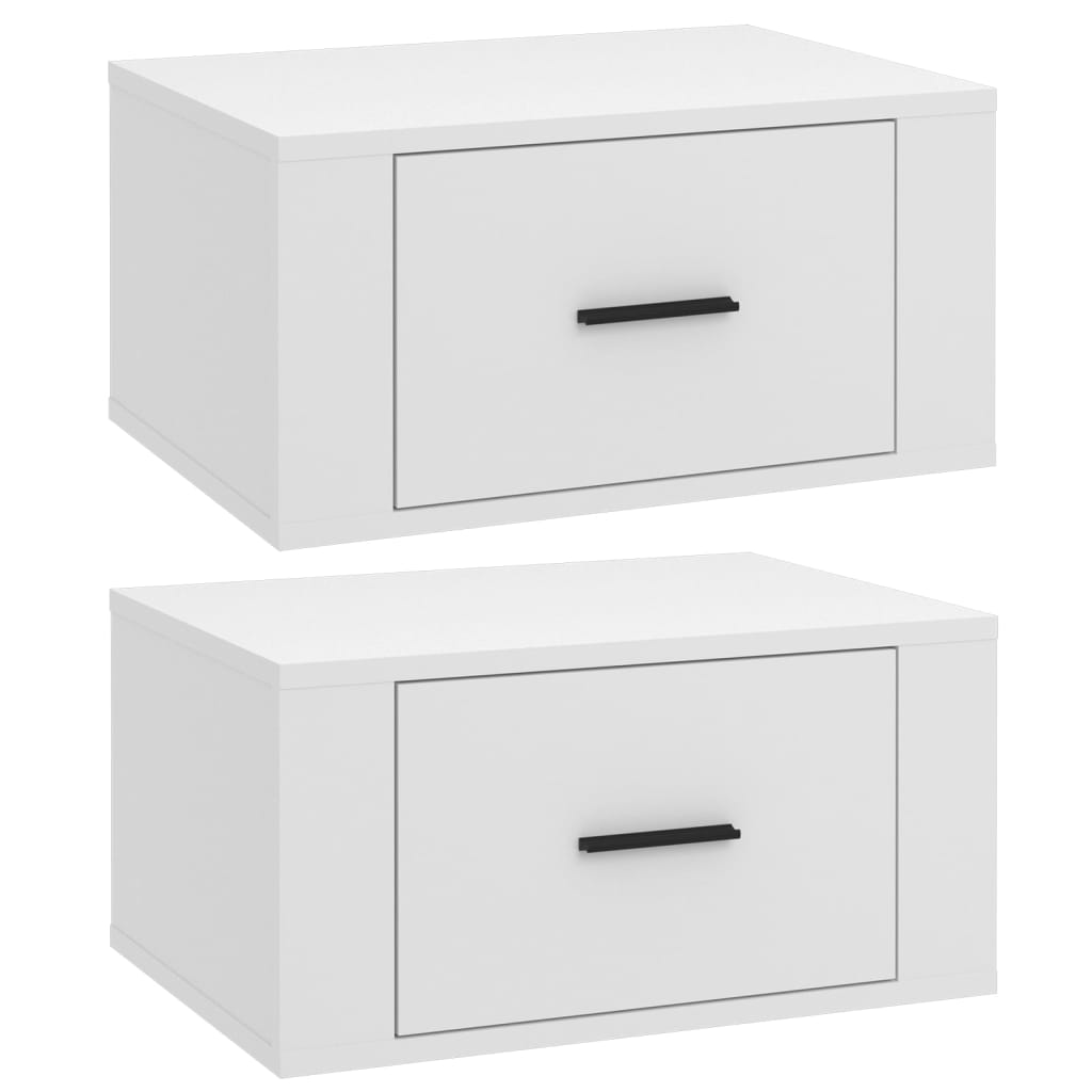 Wall-mounted Bedside Cabinets 2 pcs White 50x36x25 cm