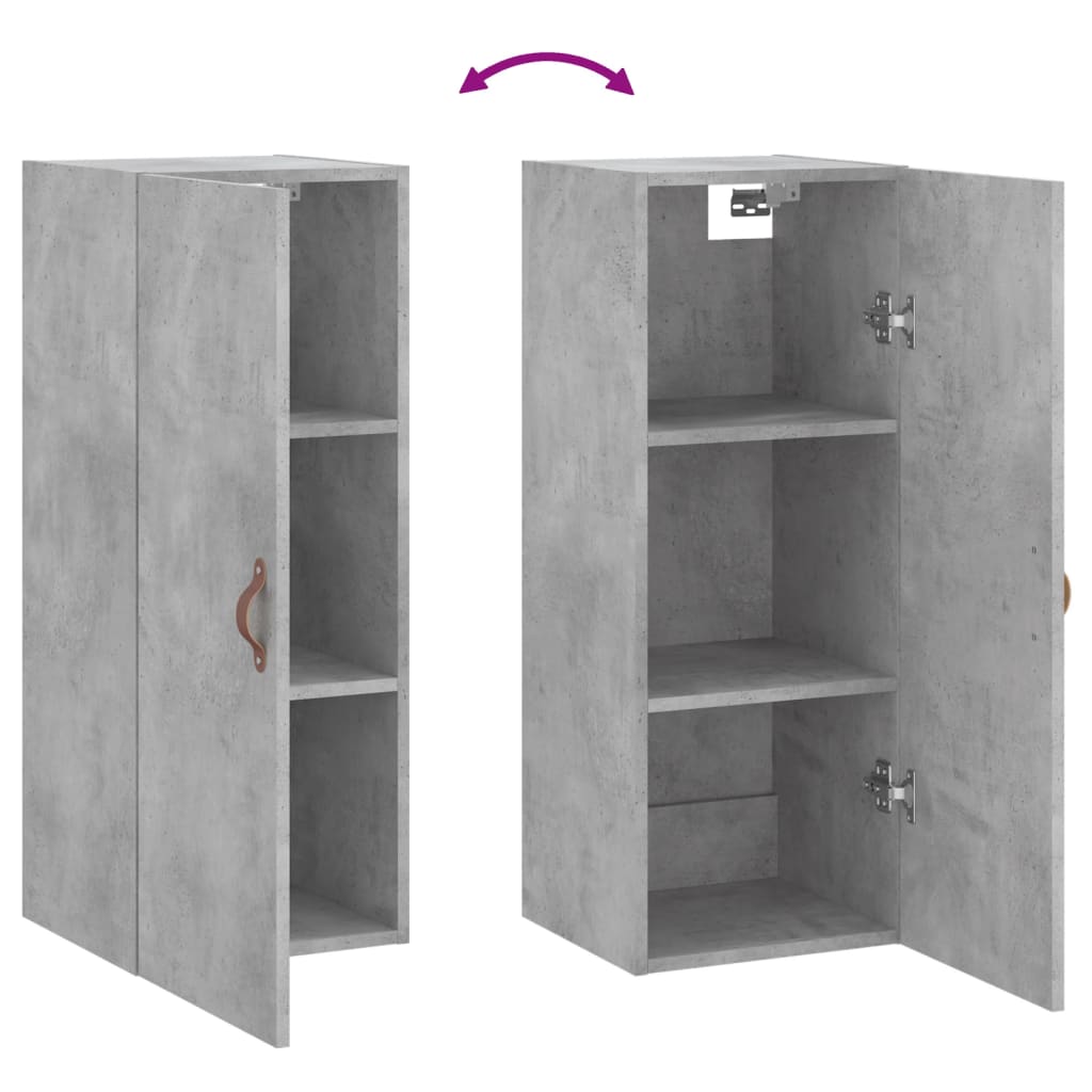 Wall Mounted Cabinet Concrete Grey 34.5x34x90 cm