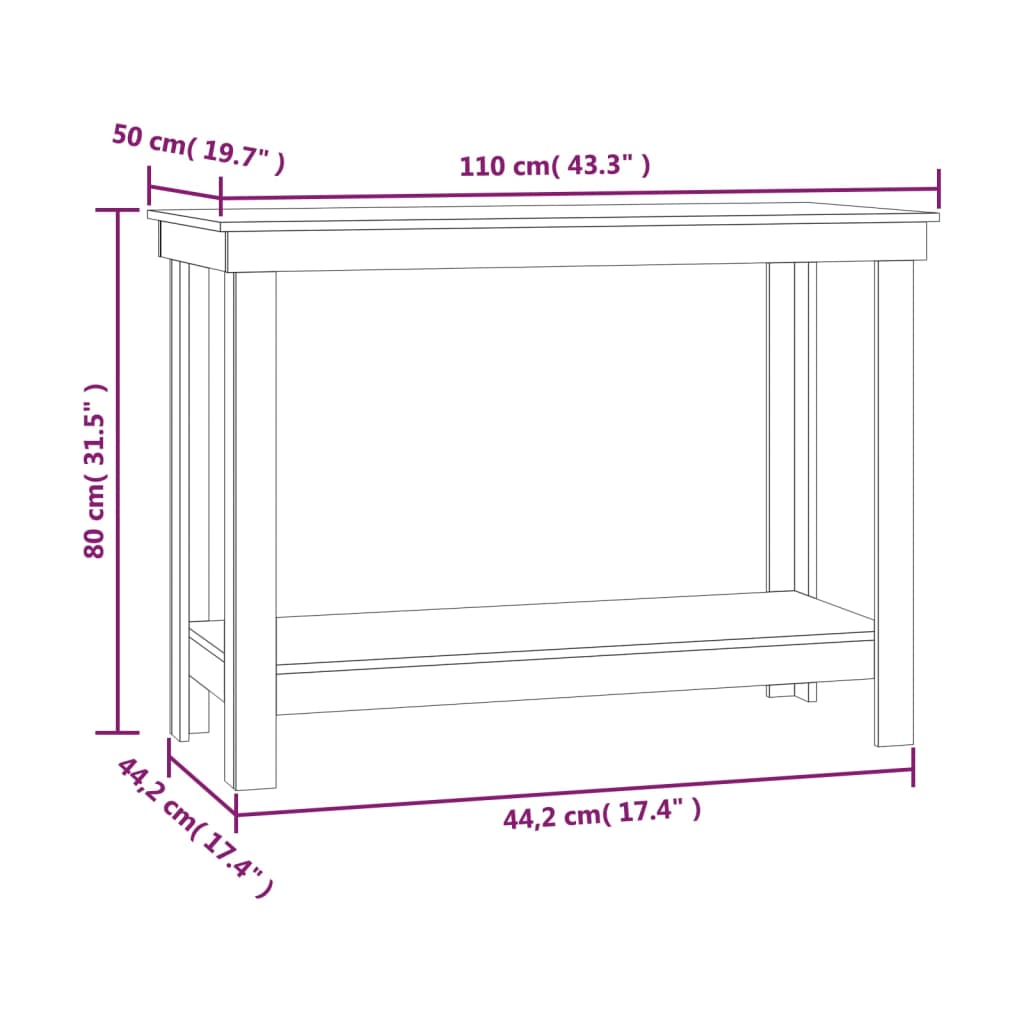 Work Bench Honey Brown 110x50x80 cm Solid Wood Pine