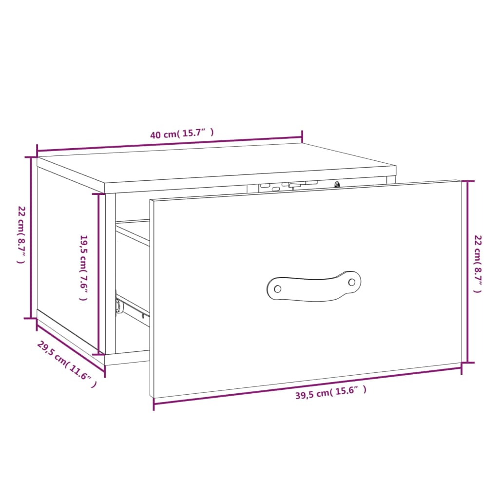 Wall-mounted Bedside Cabinets 2 pcs White 40x29.5x22 cm