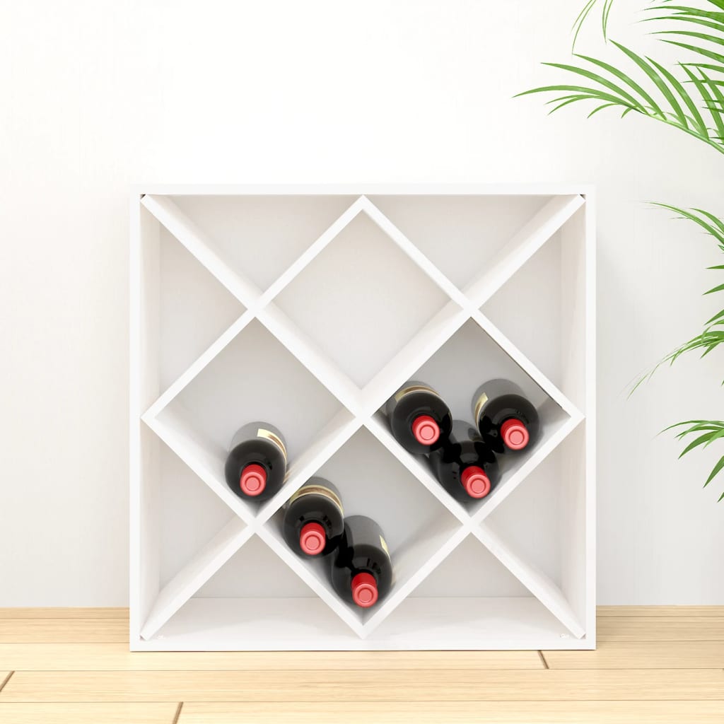 Wine Cabinet White 62x25x62 cm Solid Wood Pine