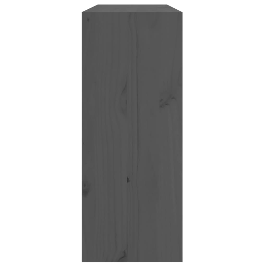 Wine Cabinet Grey 62x25x62 cm Solid Wood Pine