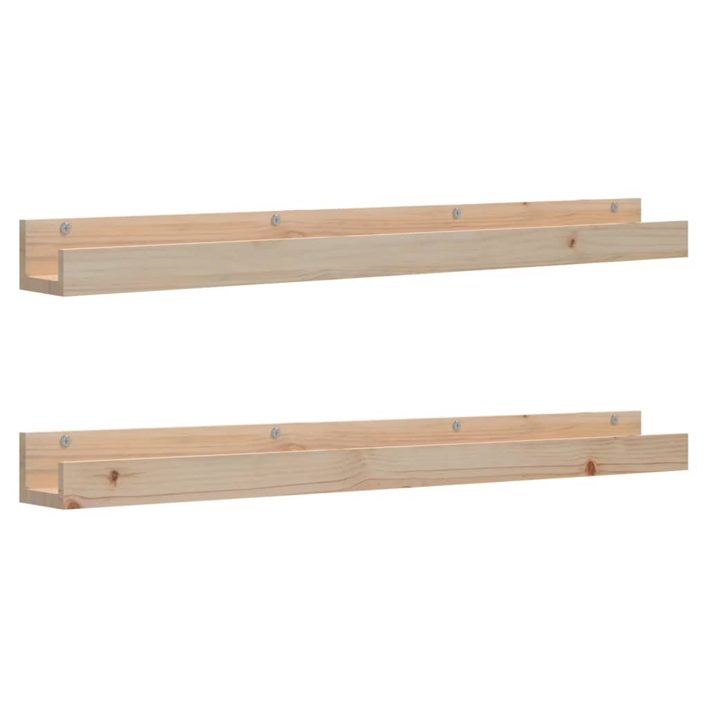 Wall Shelves 2 pcs 110x12x9 cm Solid Wood Pine